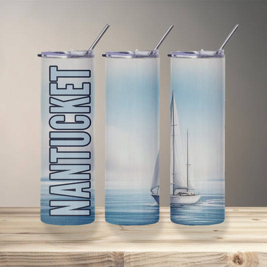 Nantucket Sailboat Skinny Tumbler