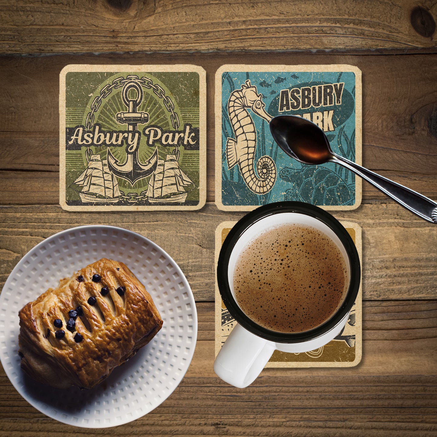 Asbury Park Vintage Coaster Set