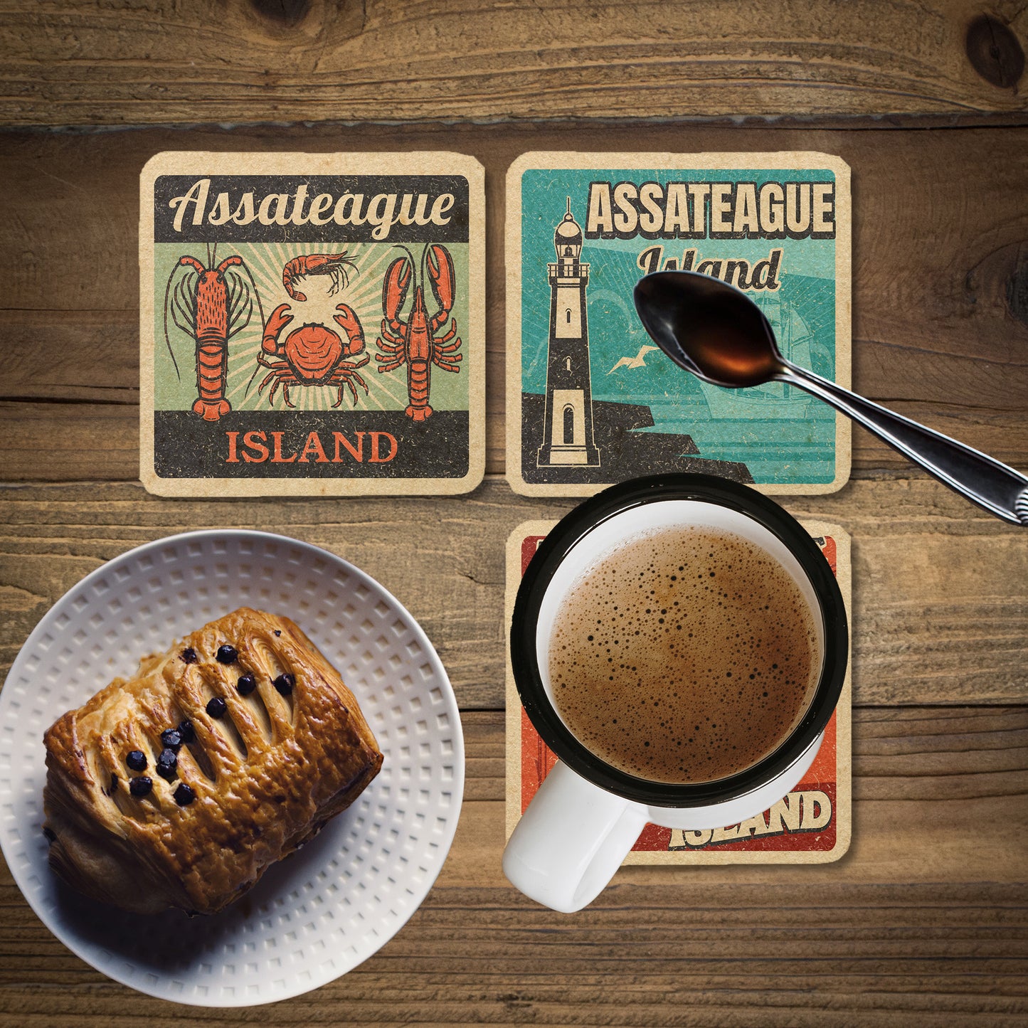 Assateague Vintage Coaster Set