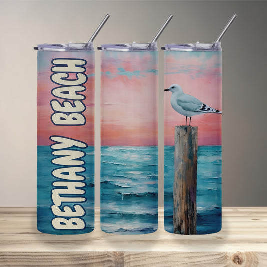 Bethany Beach Seagull Skinny Tumbler