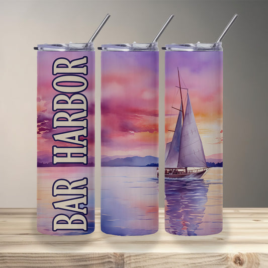 Bar Harbor Sailboat Skinny Tumbler
