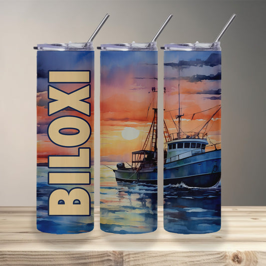 Biloxi Sunset Skinny Tumbler