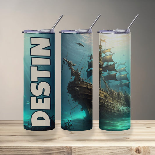 Destin Shipwreck Skinny Tumbler