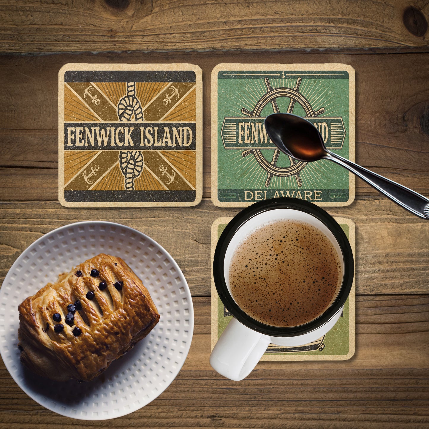 Fenwick Island Vintage Coaster Set