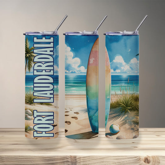 Fort Lauderdale Surfboard Skinny Tumbler