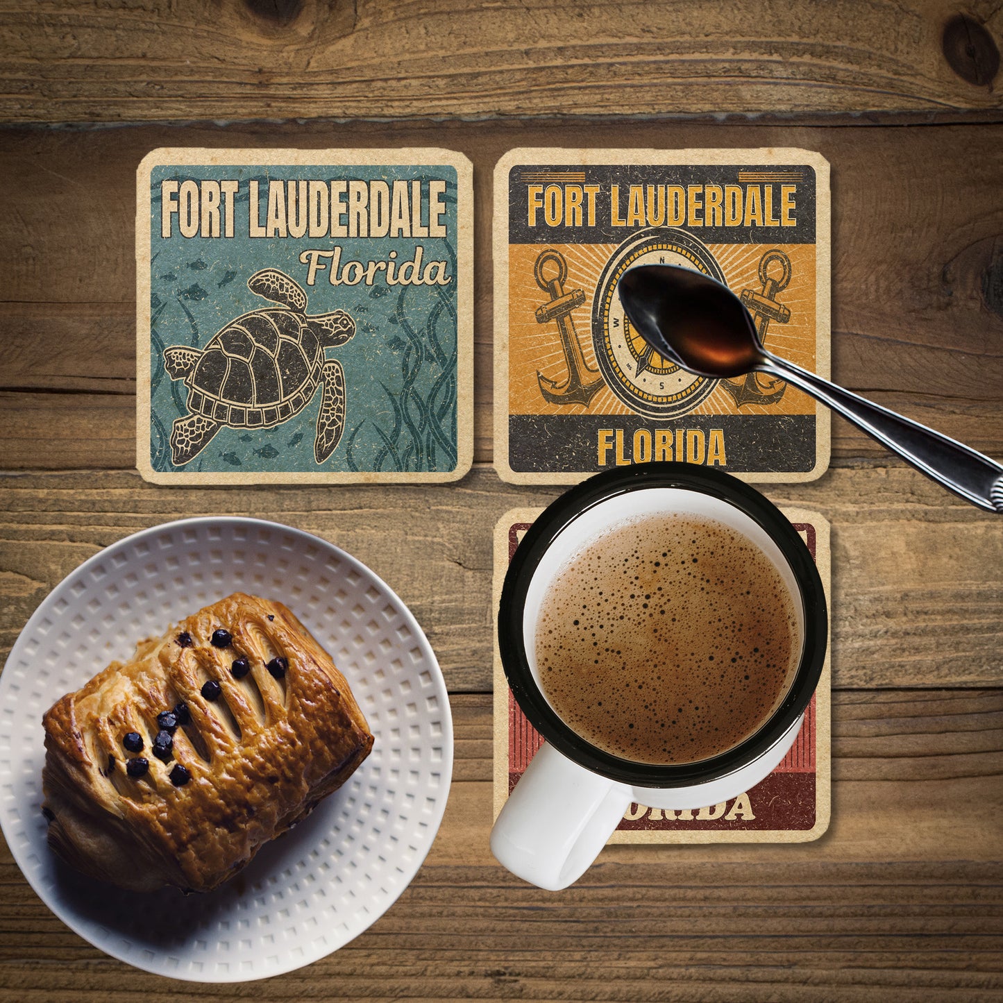 Fort Lauderdale Vintage Coaster Set