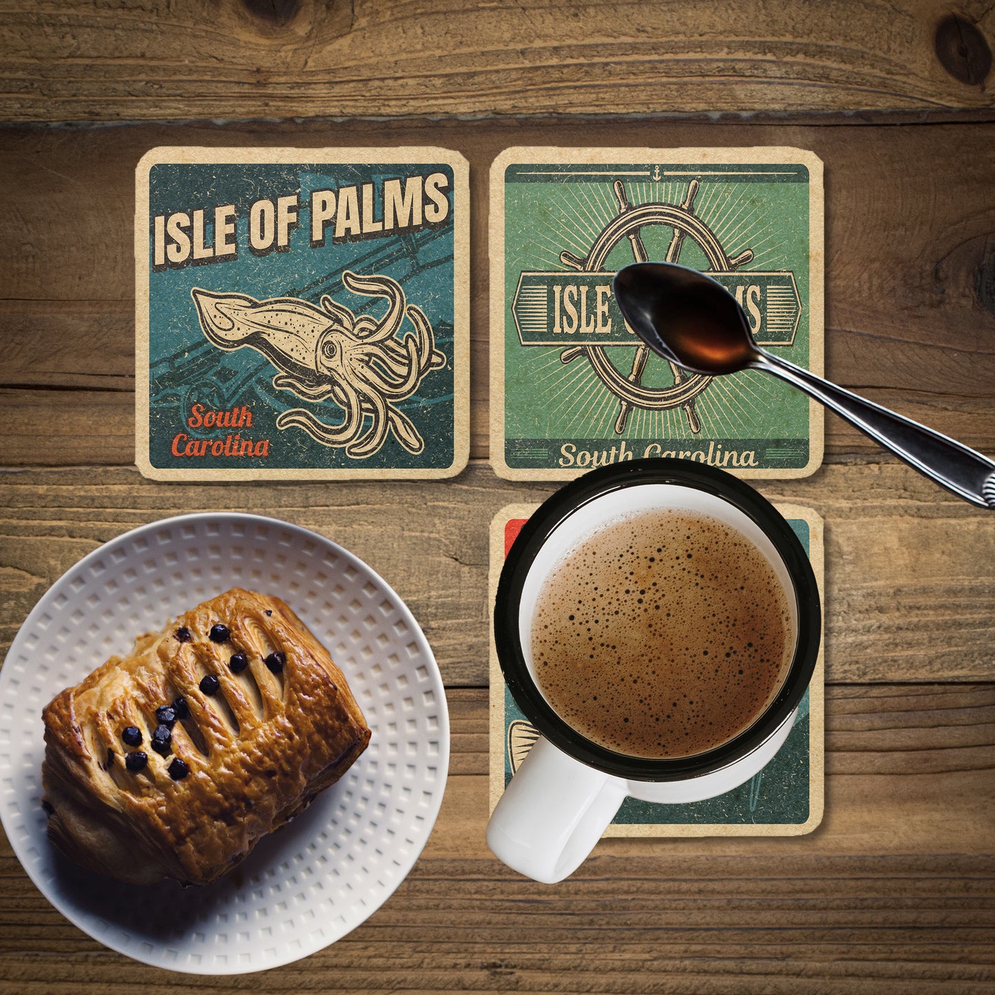 Isle of Palms Vintage Coaster Set