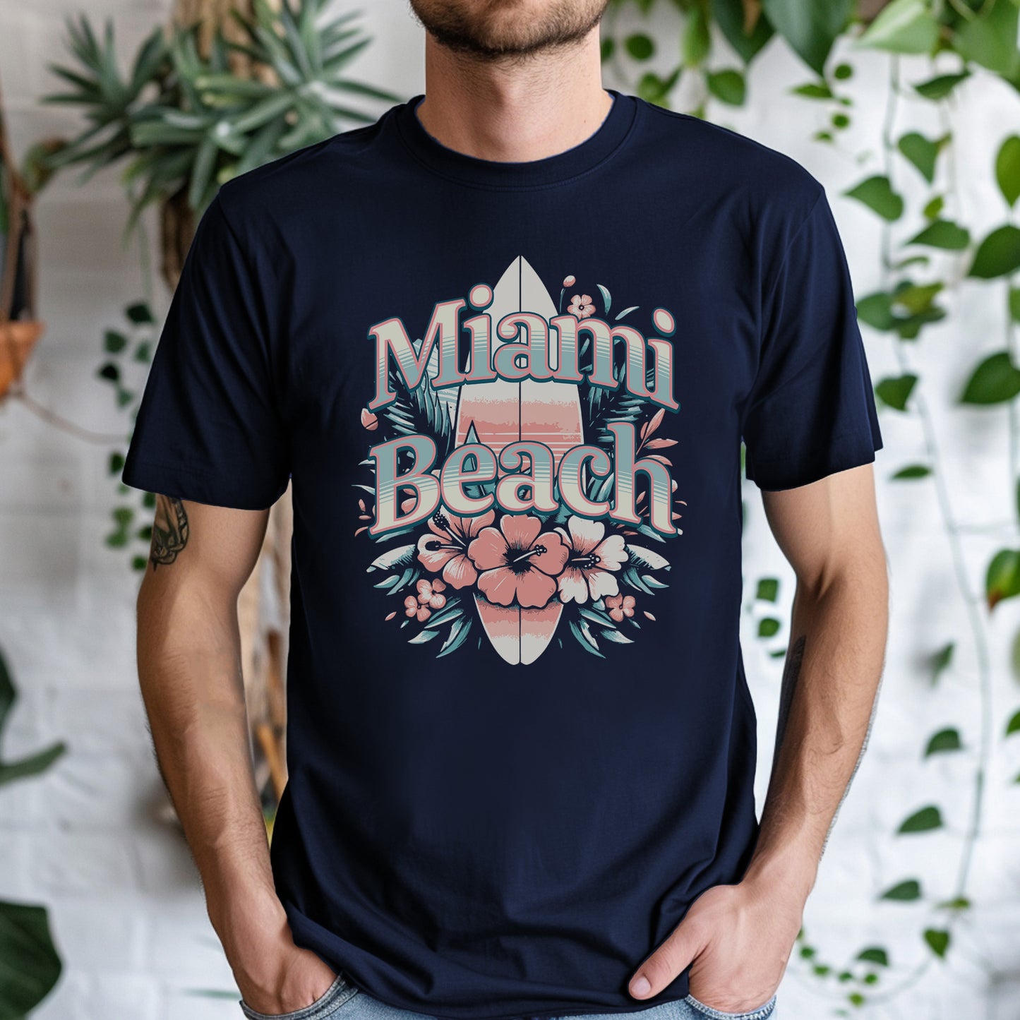 Miami Beach Surfboard T-Shirt