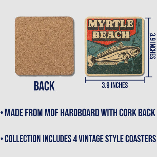 Myrtle Beach Vintage Coaster Set