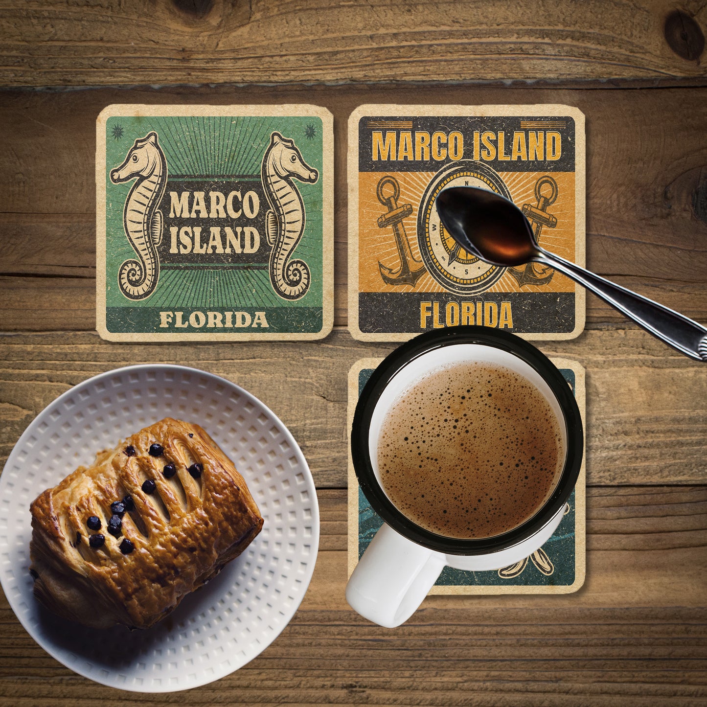 Marco Island Vintage Coaster Set