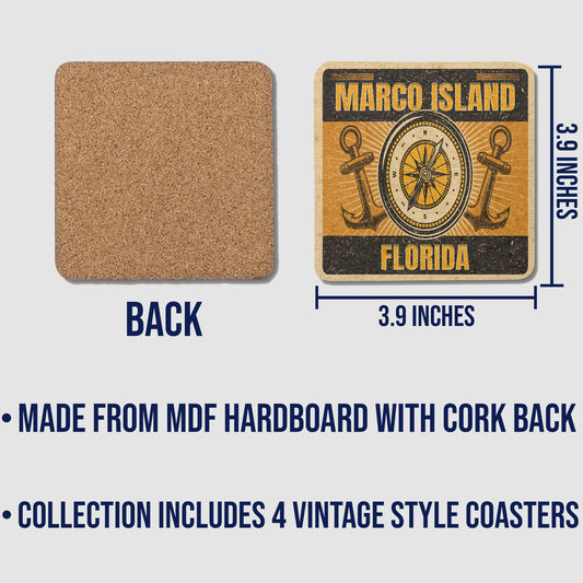 Marco Island Vintage Coaster Set