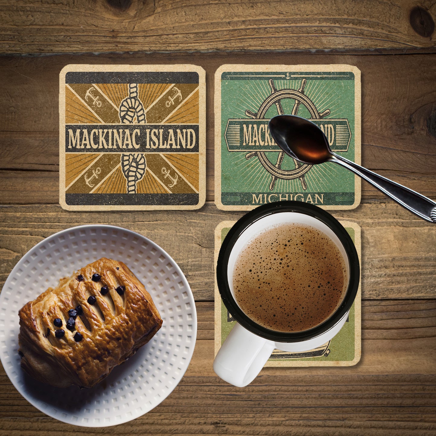 Mackinac Island Vintage Coaster Set