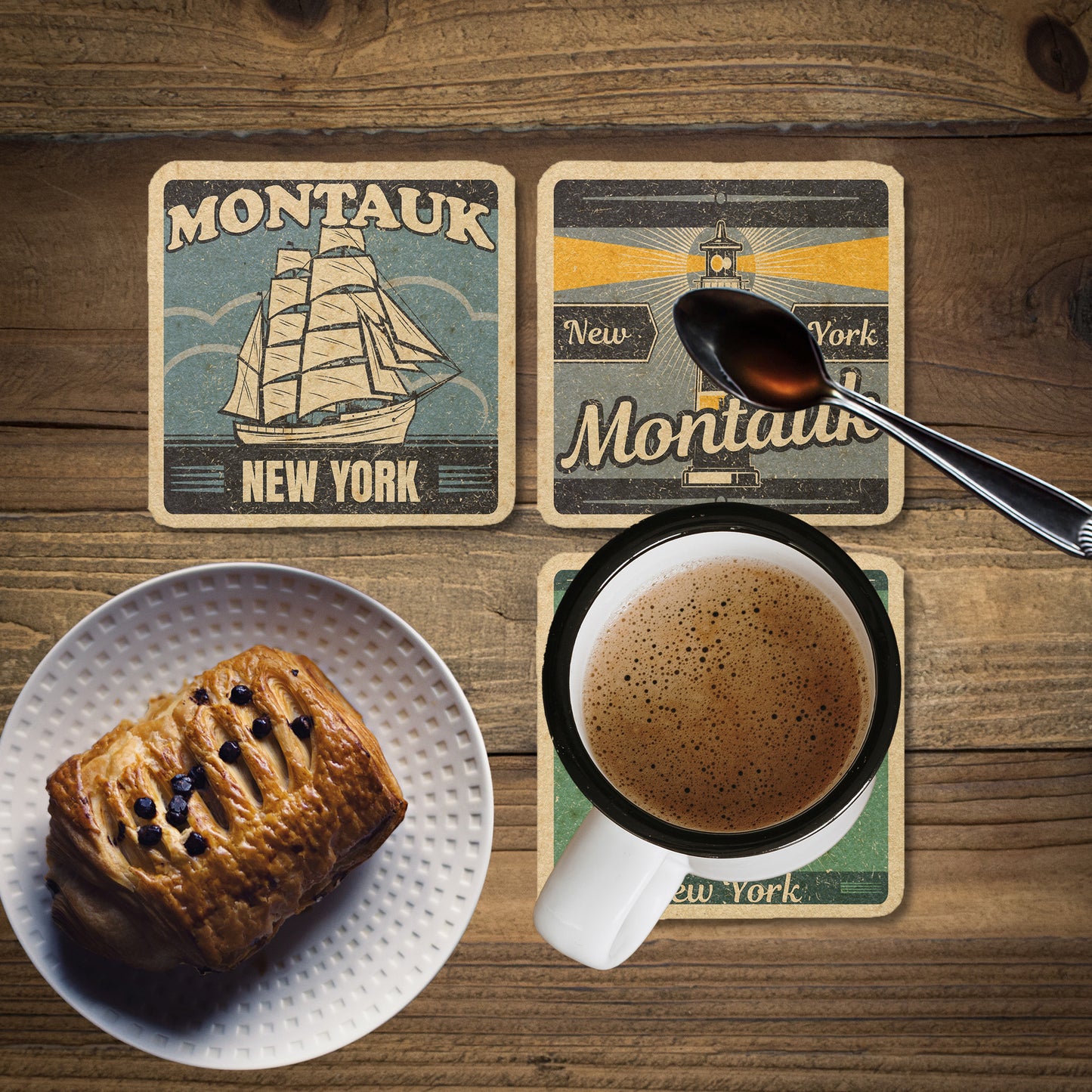Montauk Vintage Coaster Set