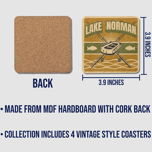 Lake Norman Vintage Coaster Set