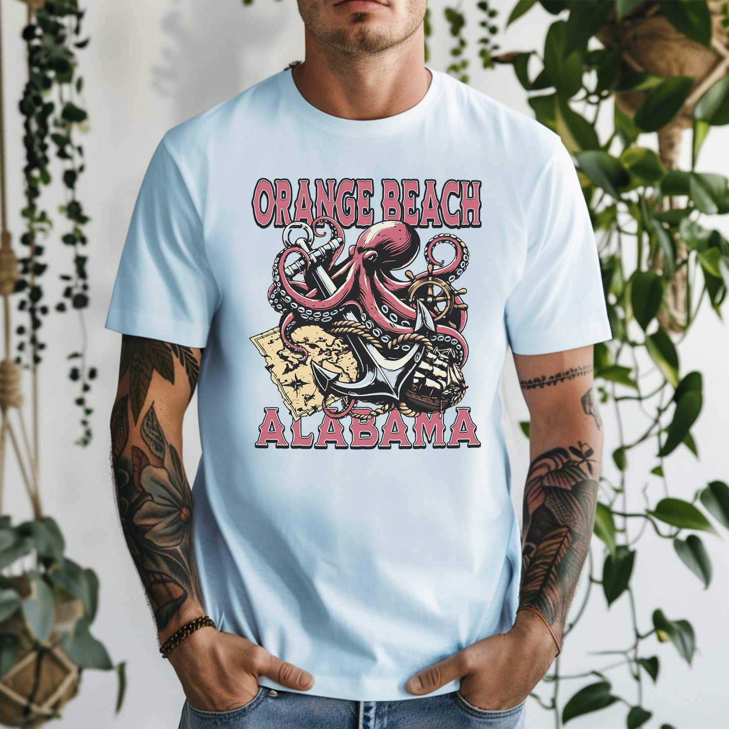 Orange Beach Octopus T-Shirt