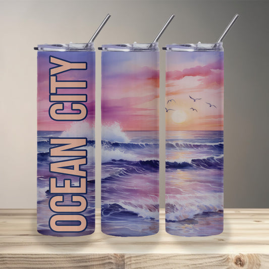 Ocean City (NJ) Shoreline Skinny Tumbler