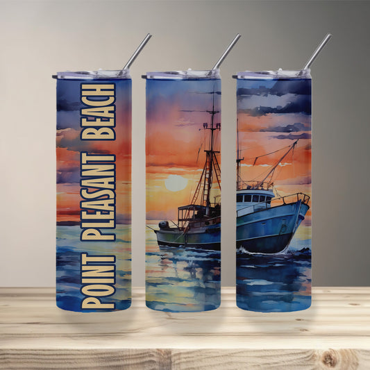 Point Pleasant Beach Sunset Skinny Tumbler