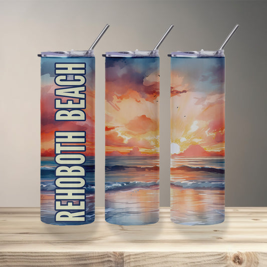Rehoboth Beach Shoreline Skinny Tumbler