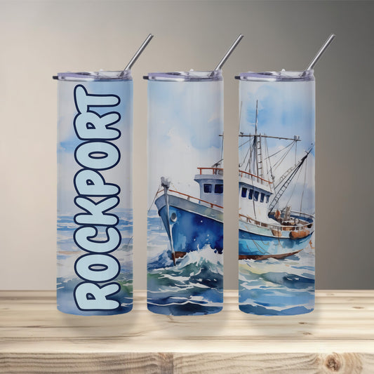 Rockport Fishing Boat Skinny Tumbler