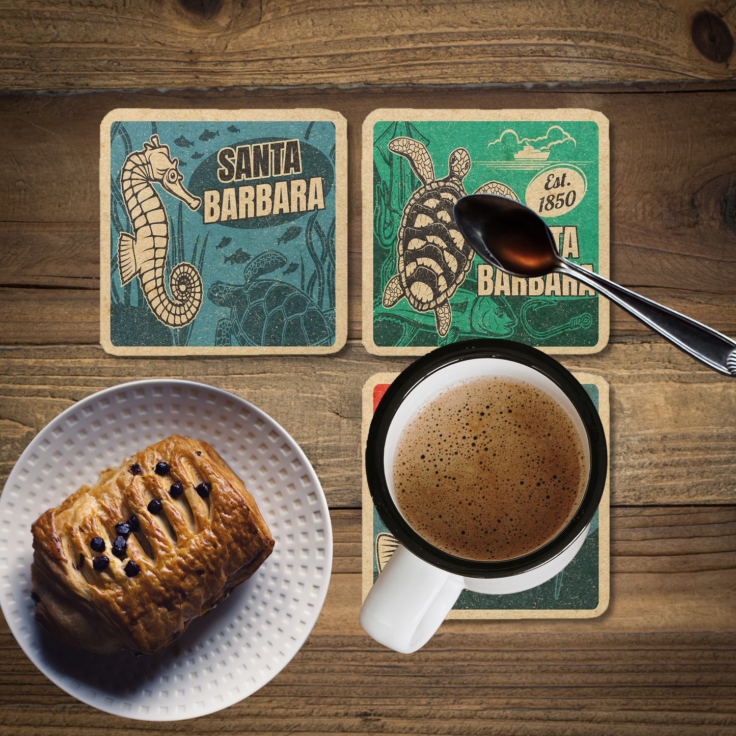 Santa Barbara Vintage Coaster Set