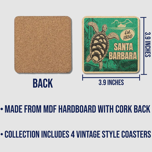 Santa Barbara Vintage Coaster Set
