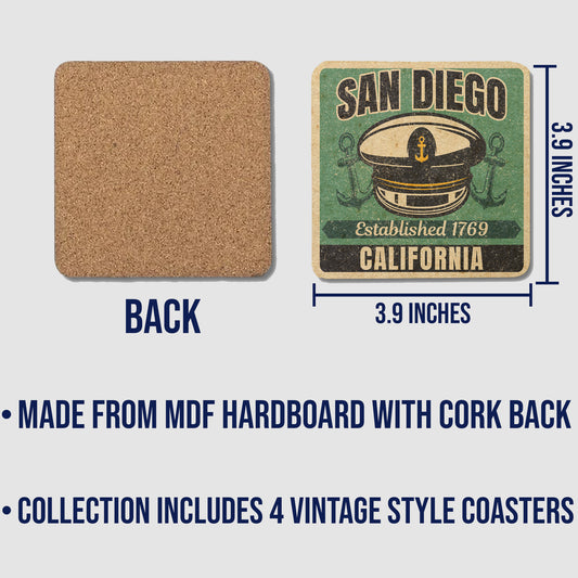 San Diego Vintage Coaster Set
