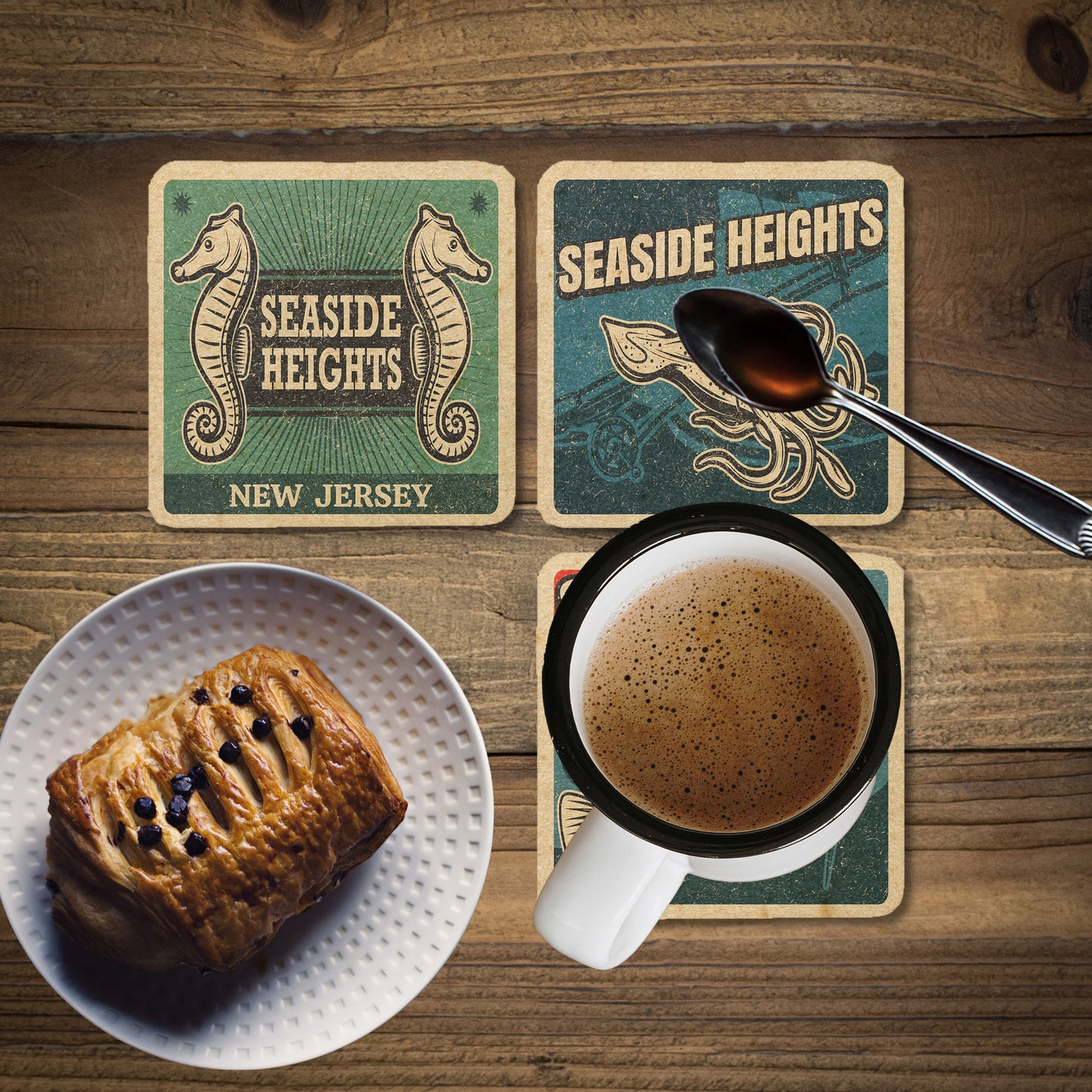 Seaside Heights Vintage Coaster Set