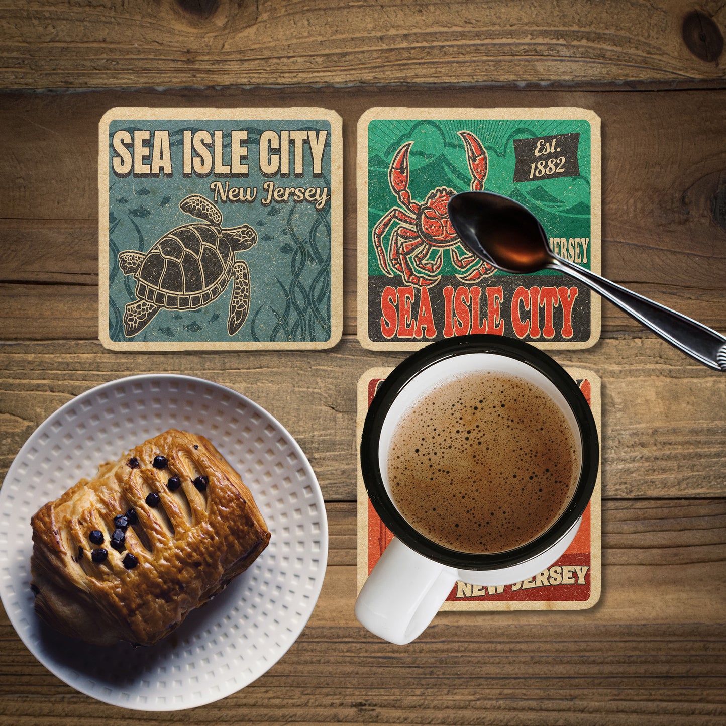 Sea Isle City Vintage Coaster Set
