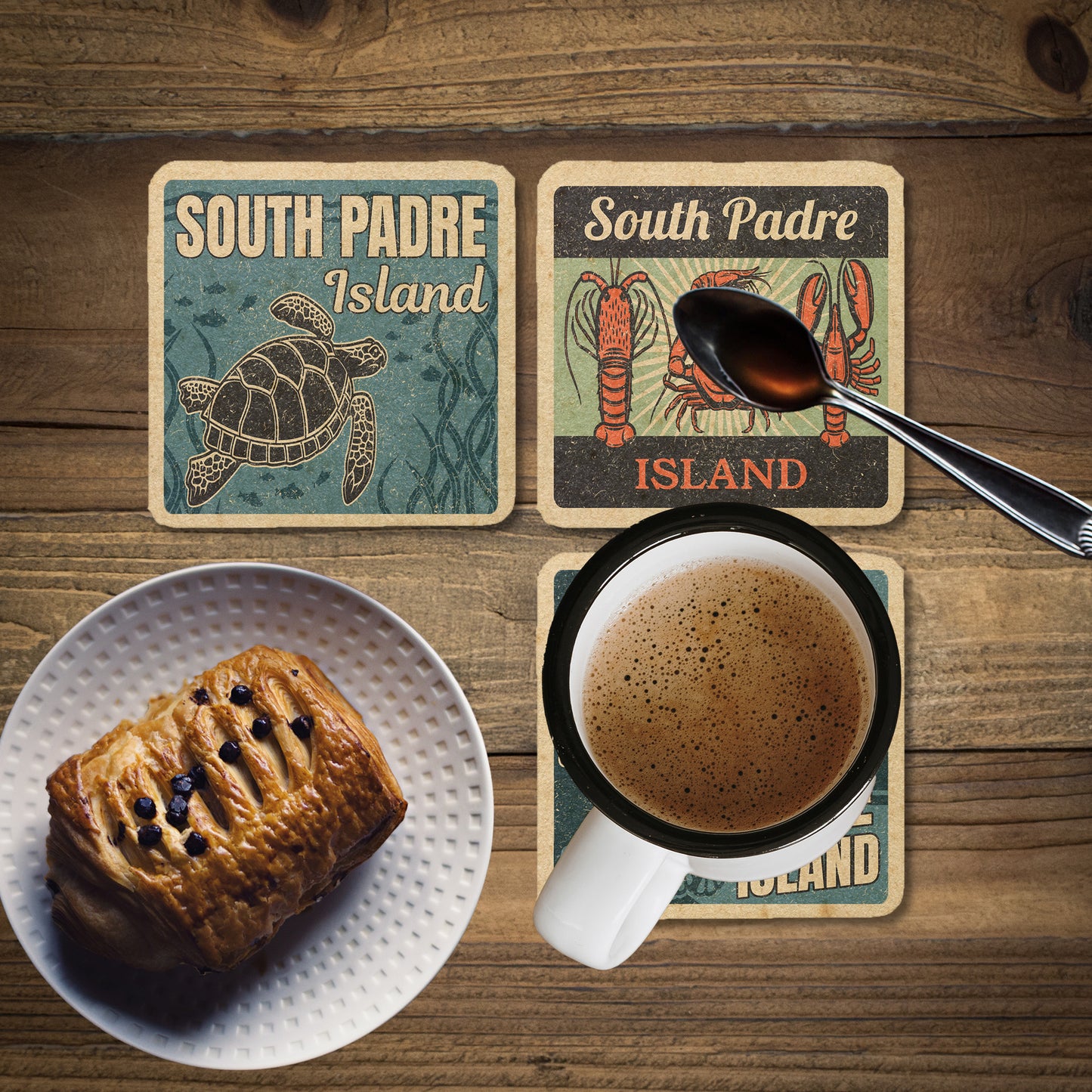 South Padre Island Vintage Coaster Set