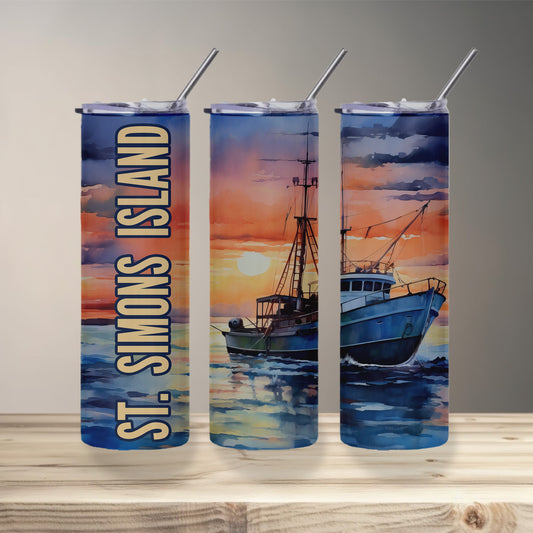 St. Simons Sunset Skinny Tumbler
