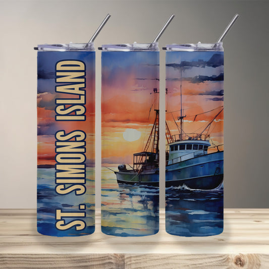 St. Simons Sunset Skinny Tumbler