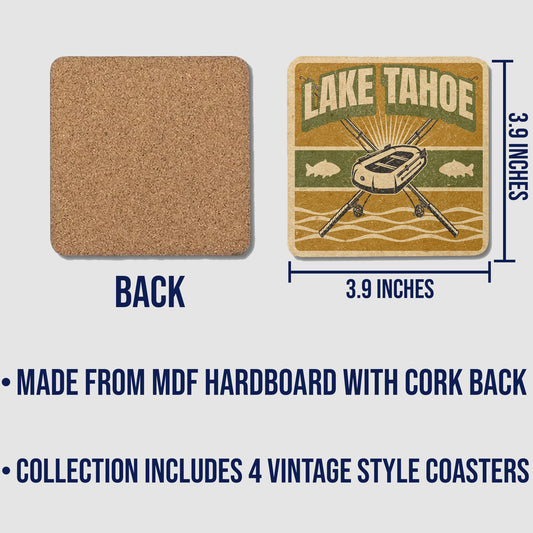 Lake Tahoe Vintage Coaster Set