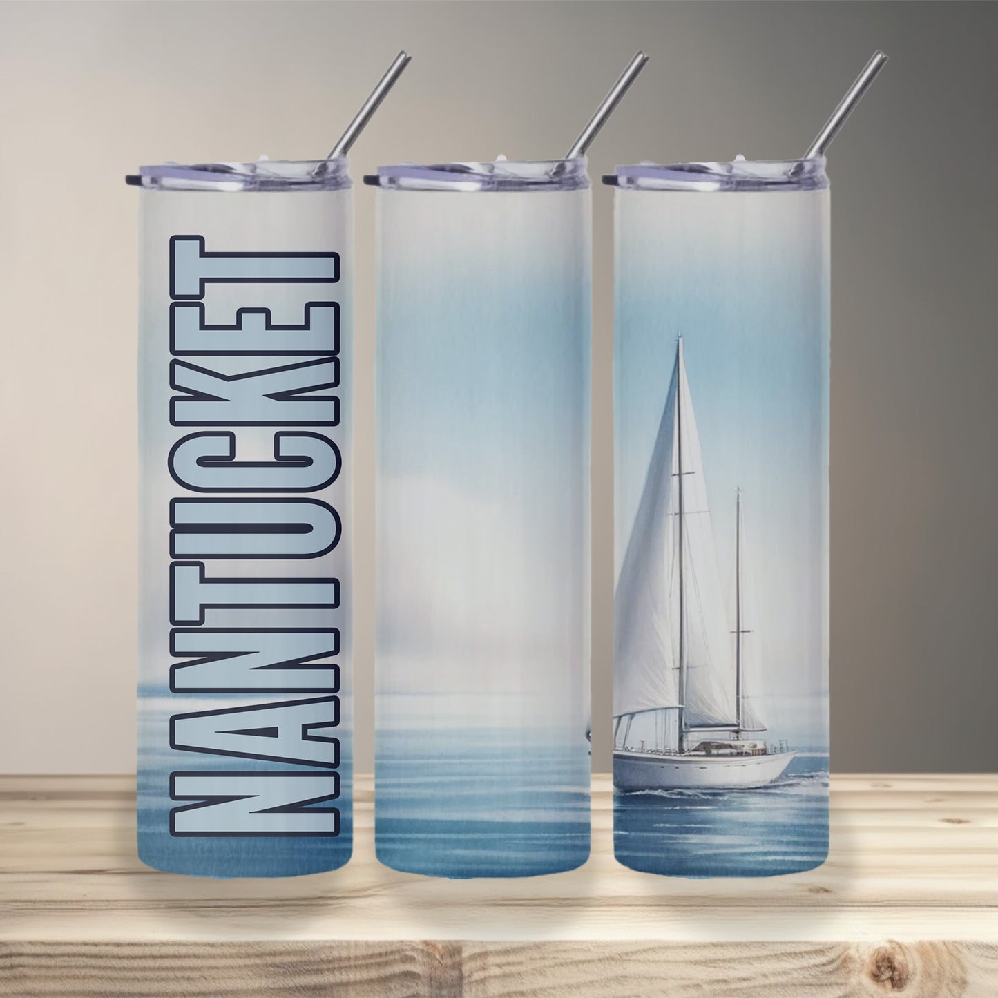 Nantucket Sailboat Skinny Tumbler
