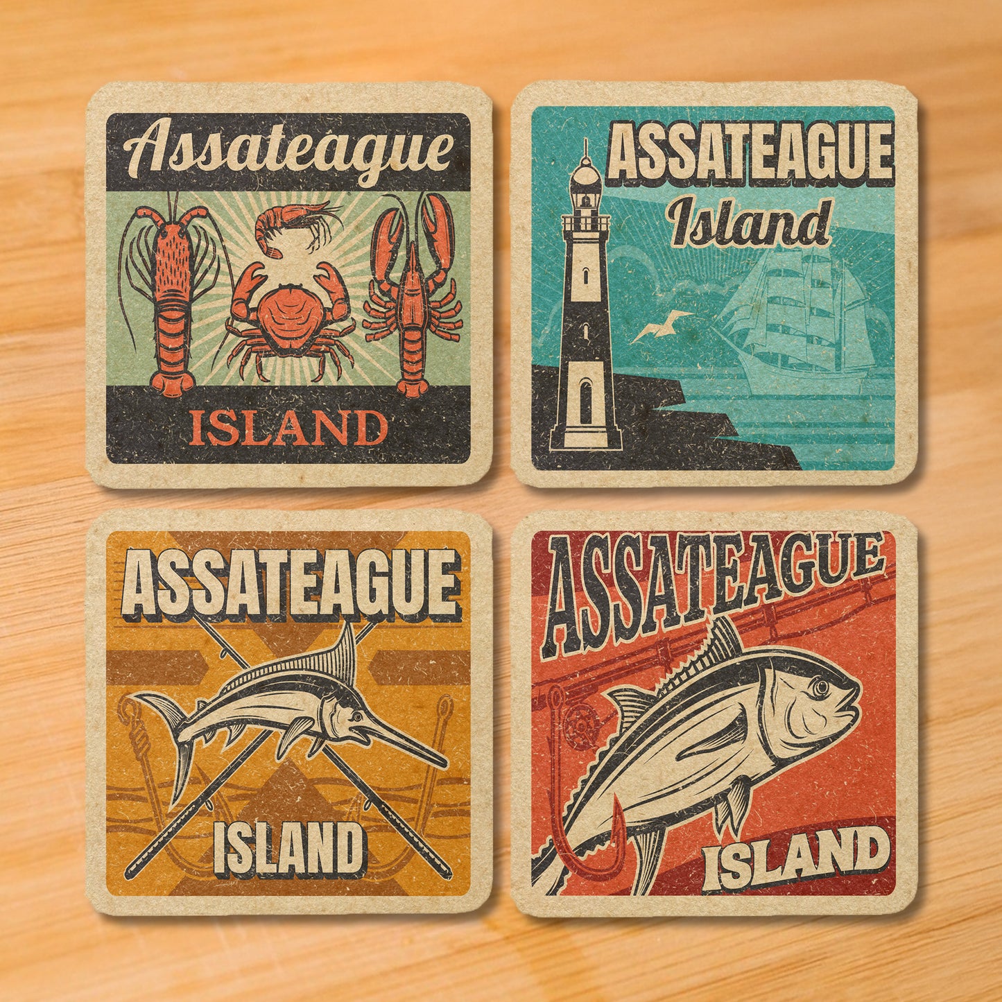 Assateague Vintage Coaster Set