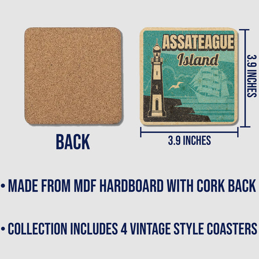 Assateague Vintage Coaster Set