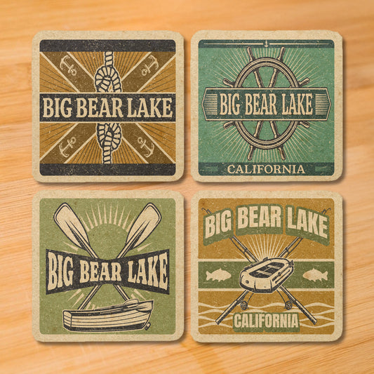 Big Bear Lake Vintage Coaster Set