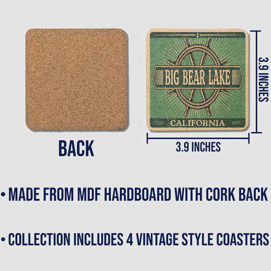 Big Bear Lake Vintage Coaster Set