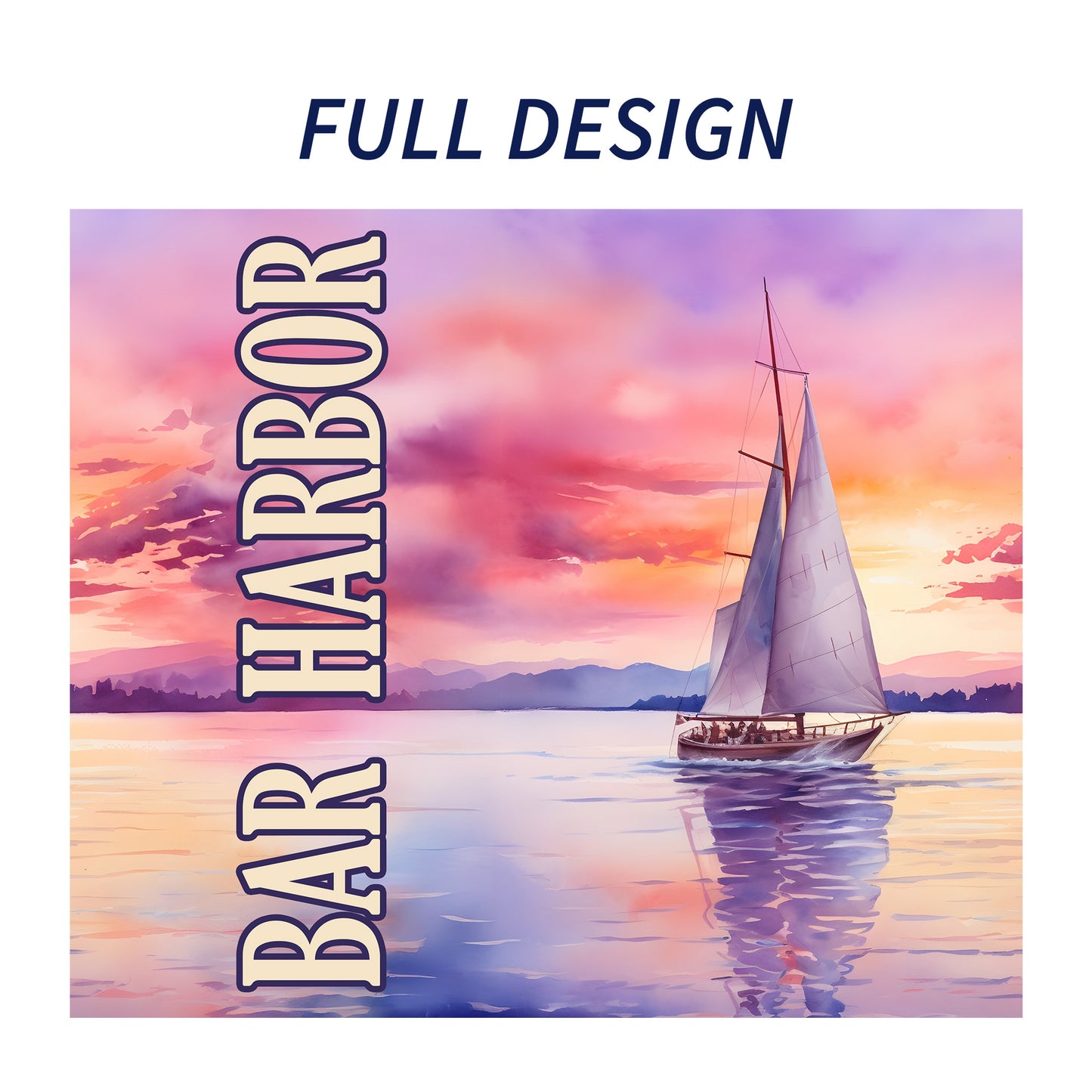 Bar Harbor Sailboat Skinny Tumbler