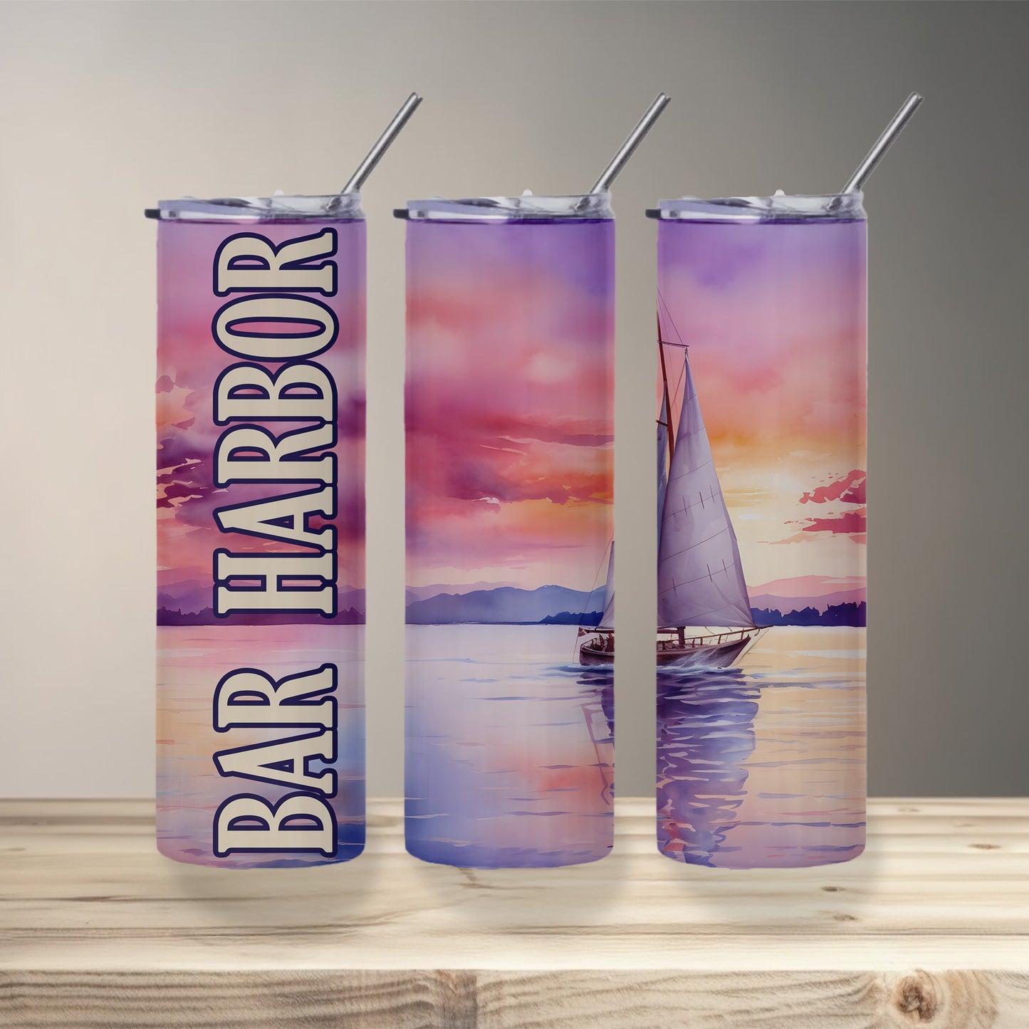 Bar Harbor Sailboat Skinny Tumbler