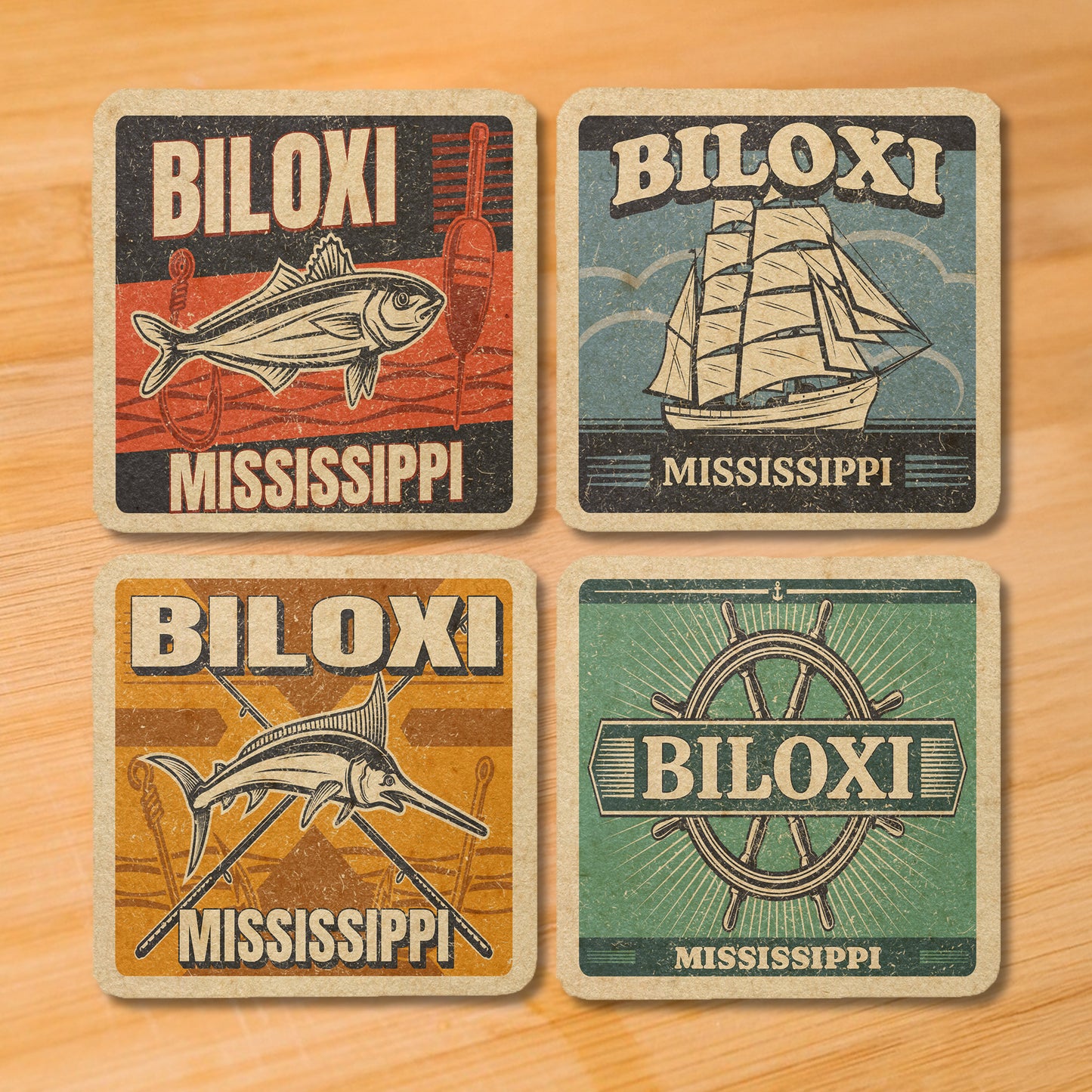 Biloxi Vintage Coaster Set