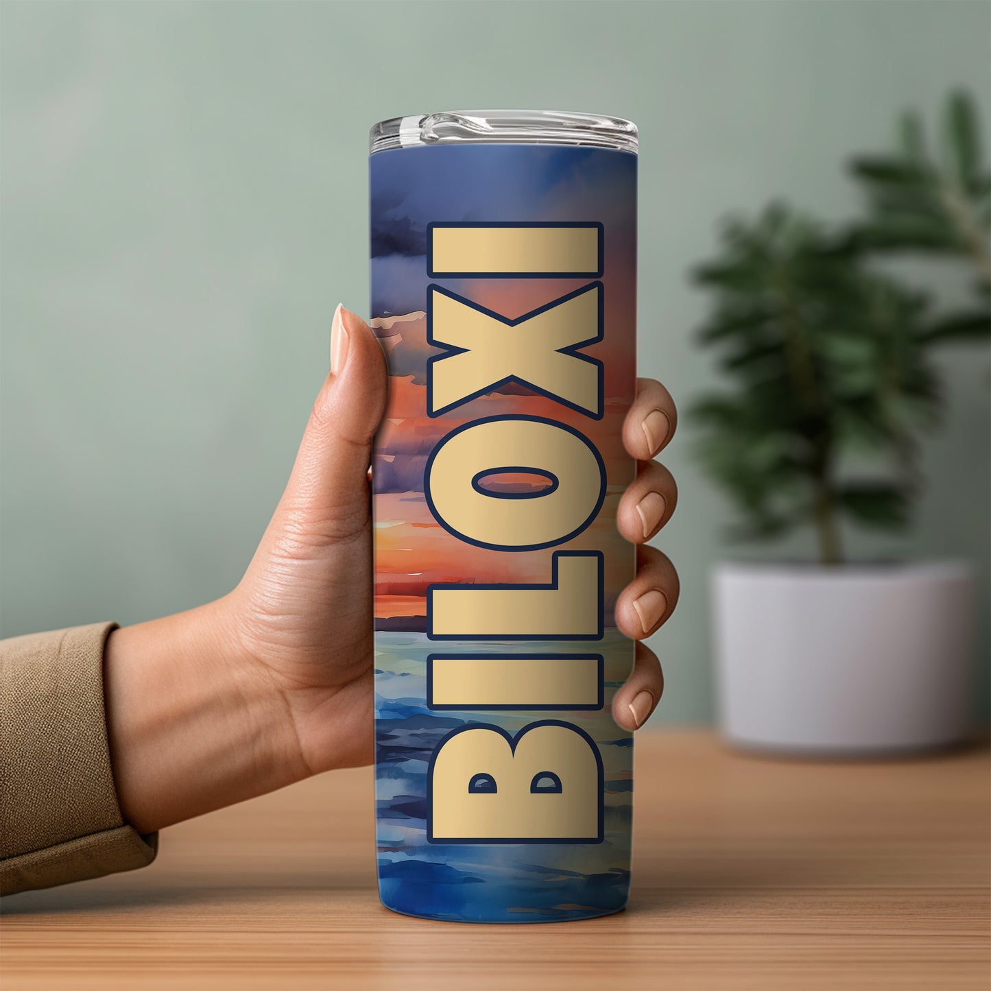 Biloxi Sunset Skinny Tumbler