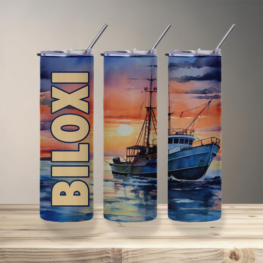 Biloxi Sunset Skinny Tumbler