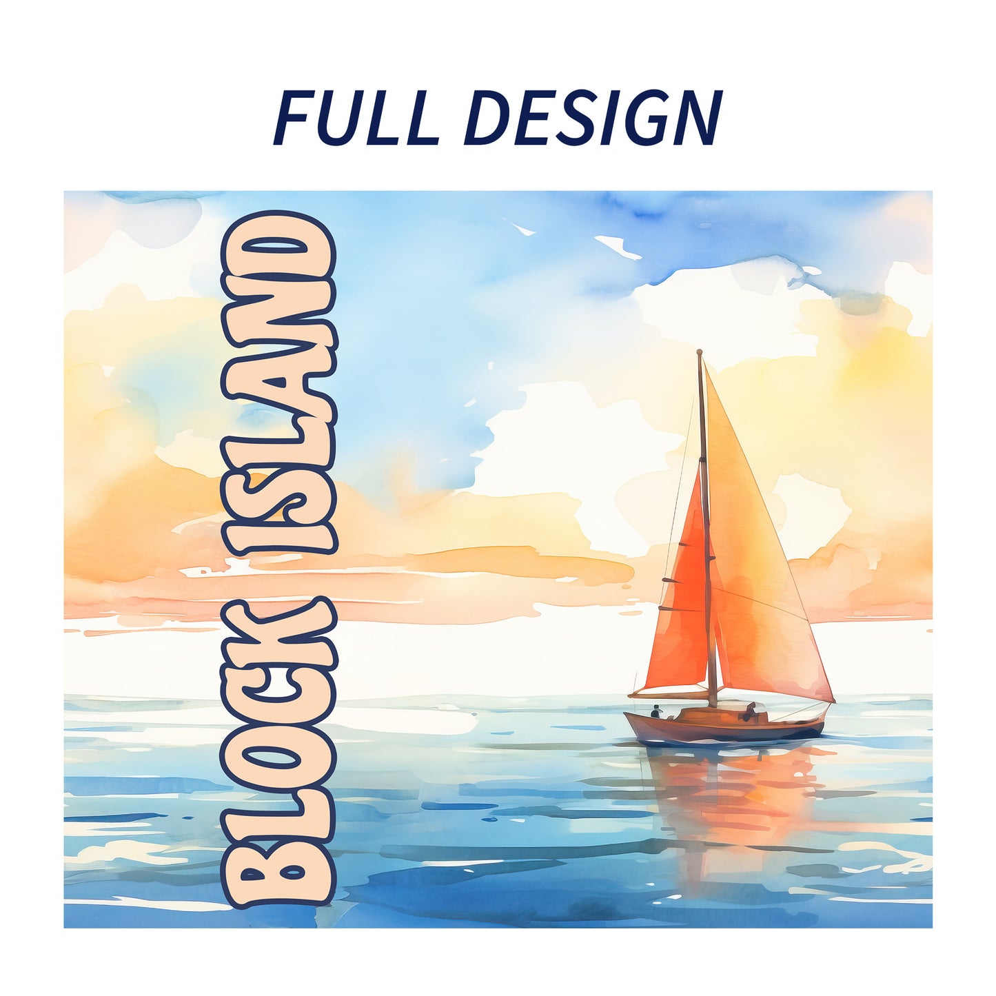 Block Island Sailboat Skinny Tumbler