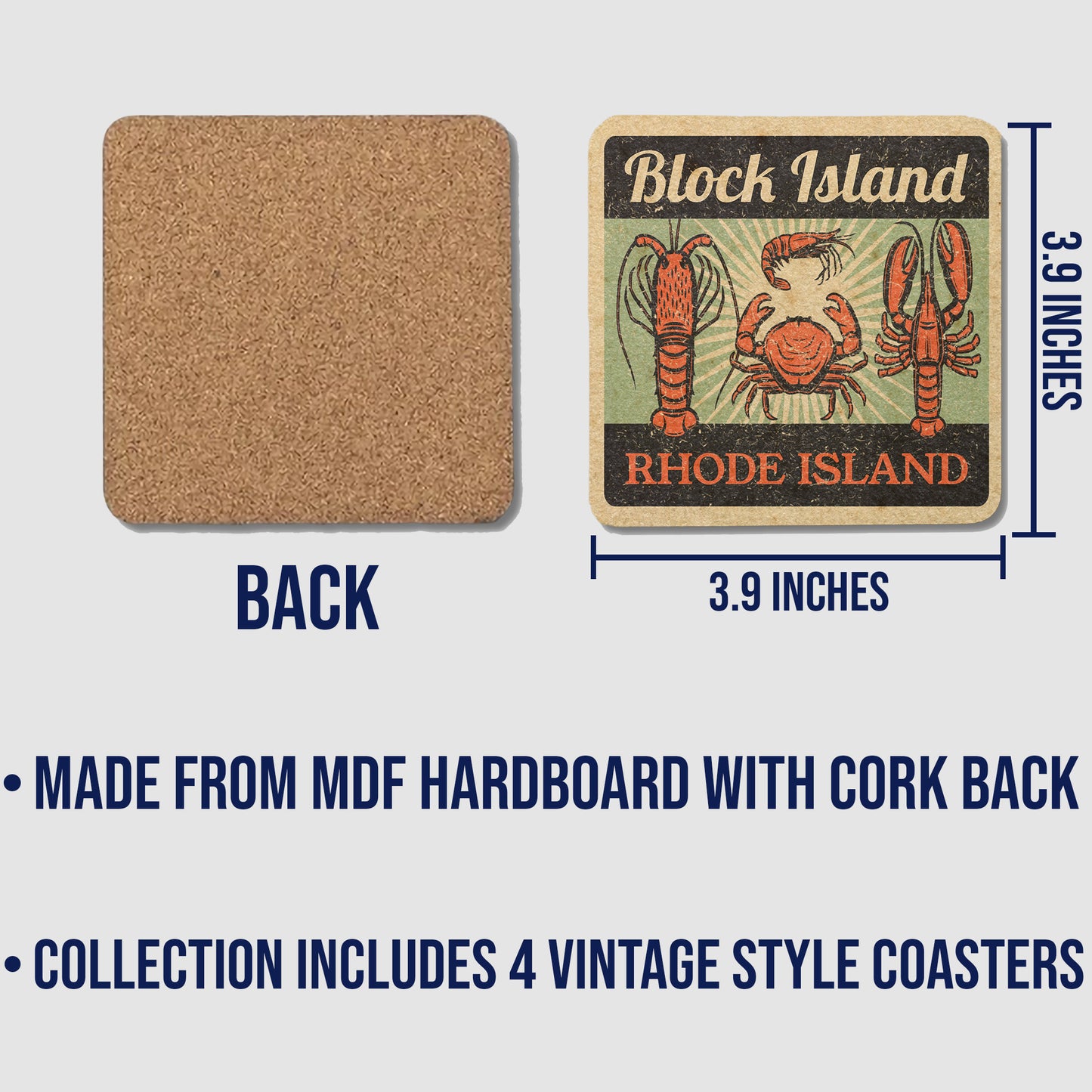 Block Island Vintage Coaster Set