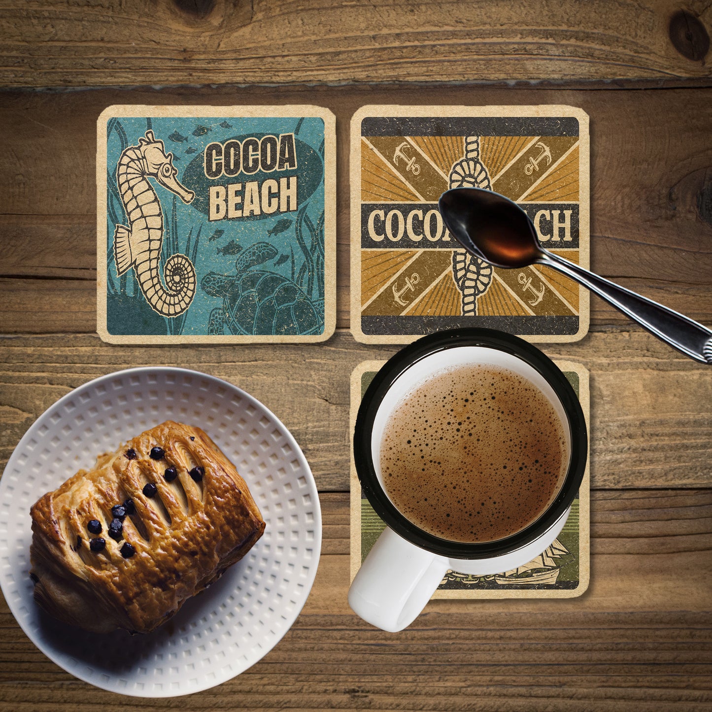 Cocoa Beach Vintage Coaster Set