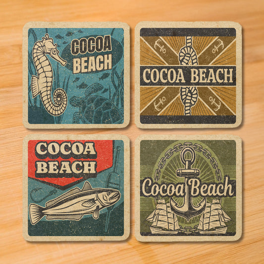 Cocoa Beach Vintage Coaster Set