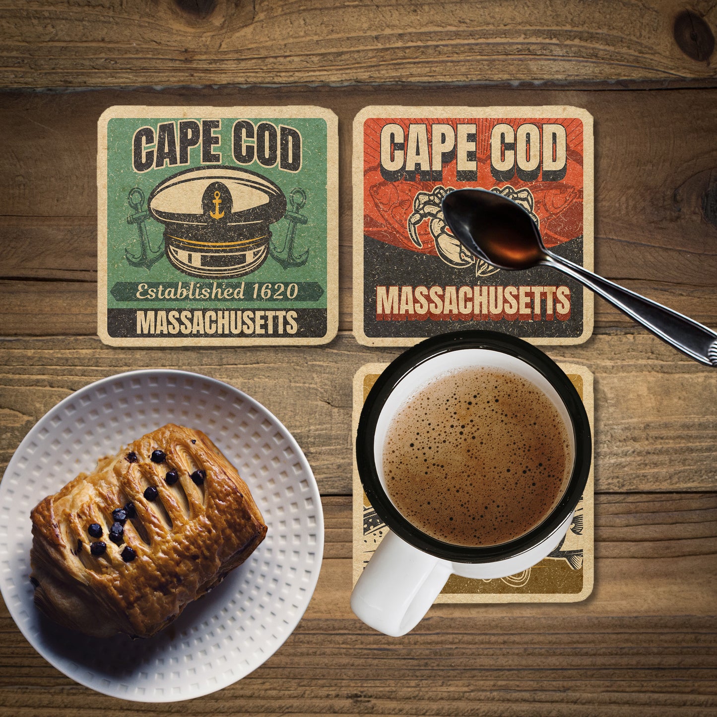 Cape Cod Vintage Coaster Set