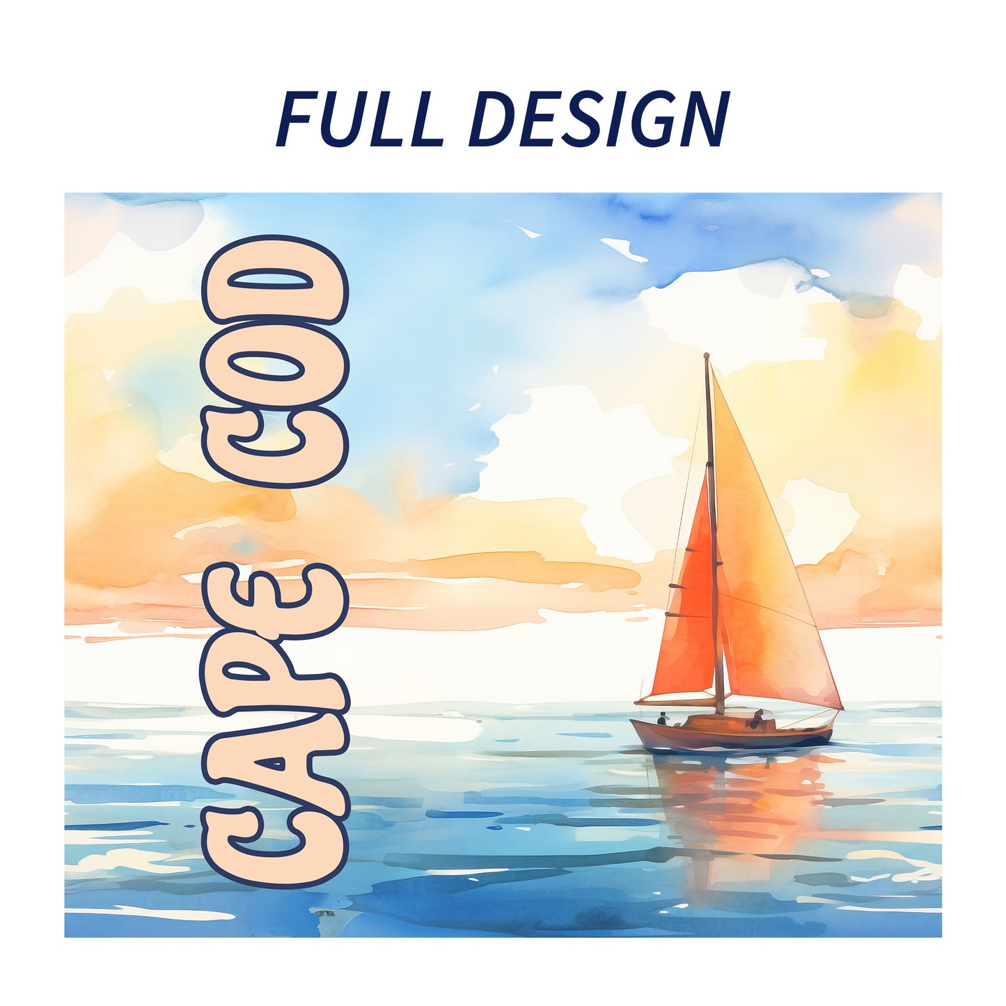 Cape Cod Sailboat Skinny Tumbler