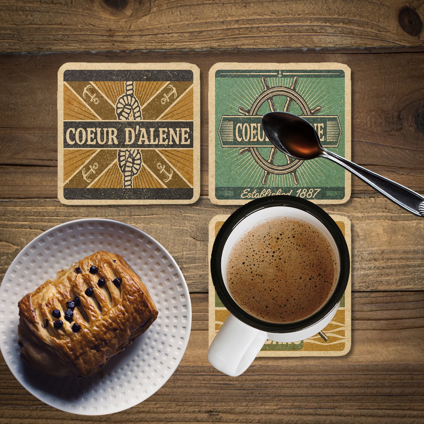 Coeur d’Alene Vintage Coaster Set