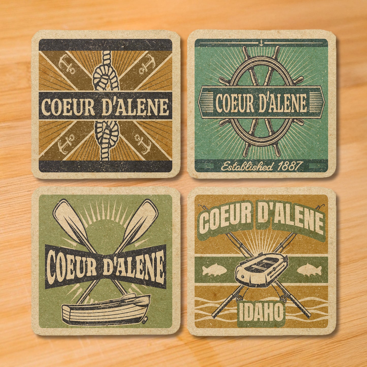 Coeur d’Alene Vintage Coaster Set